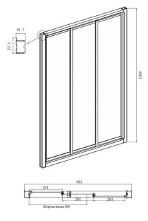 Душевая дверь Ambassador Forsa 17021101NX 100см хром/прозрачное